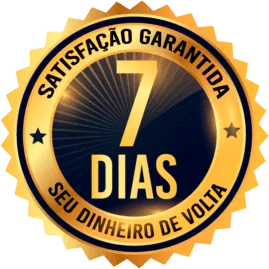 Selo de satisfação garantida por 7 dias ou seu dinheiro de volta